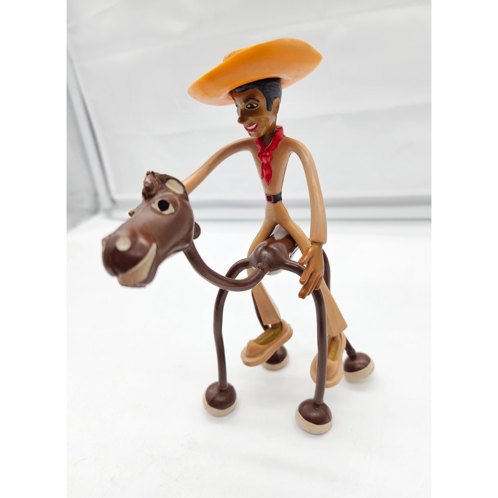 Vintage Schleich Biegefiguren Cowboy and Horse Bendable Figure West Germany RARE